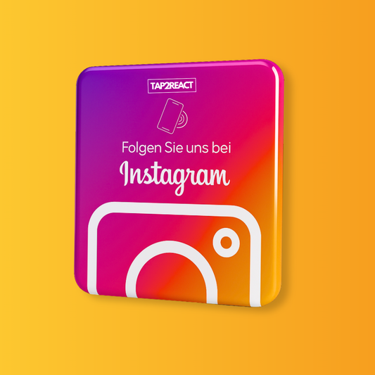TAP2REACT-Card – für mehr Instagram Follower – Insta Edition mit Kleberückseite