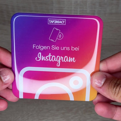 TAP2REACT-Card – für mehr Instagram Follower – Insta Edition mit Kleberückseite